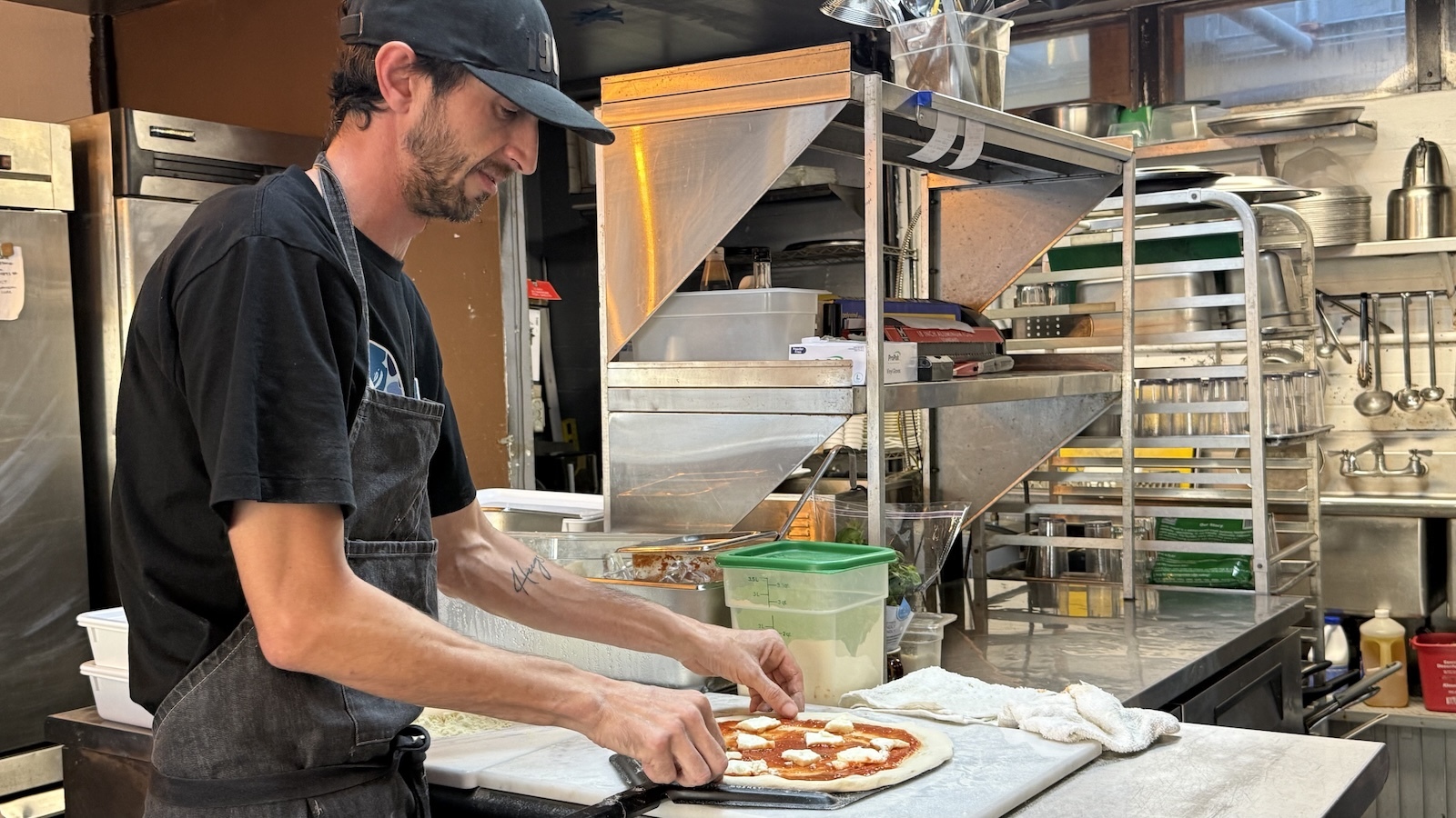 making pizza