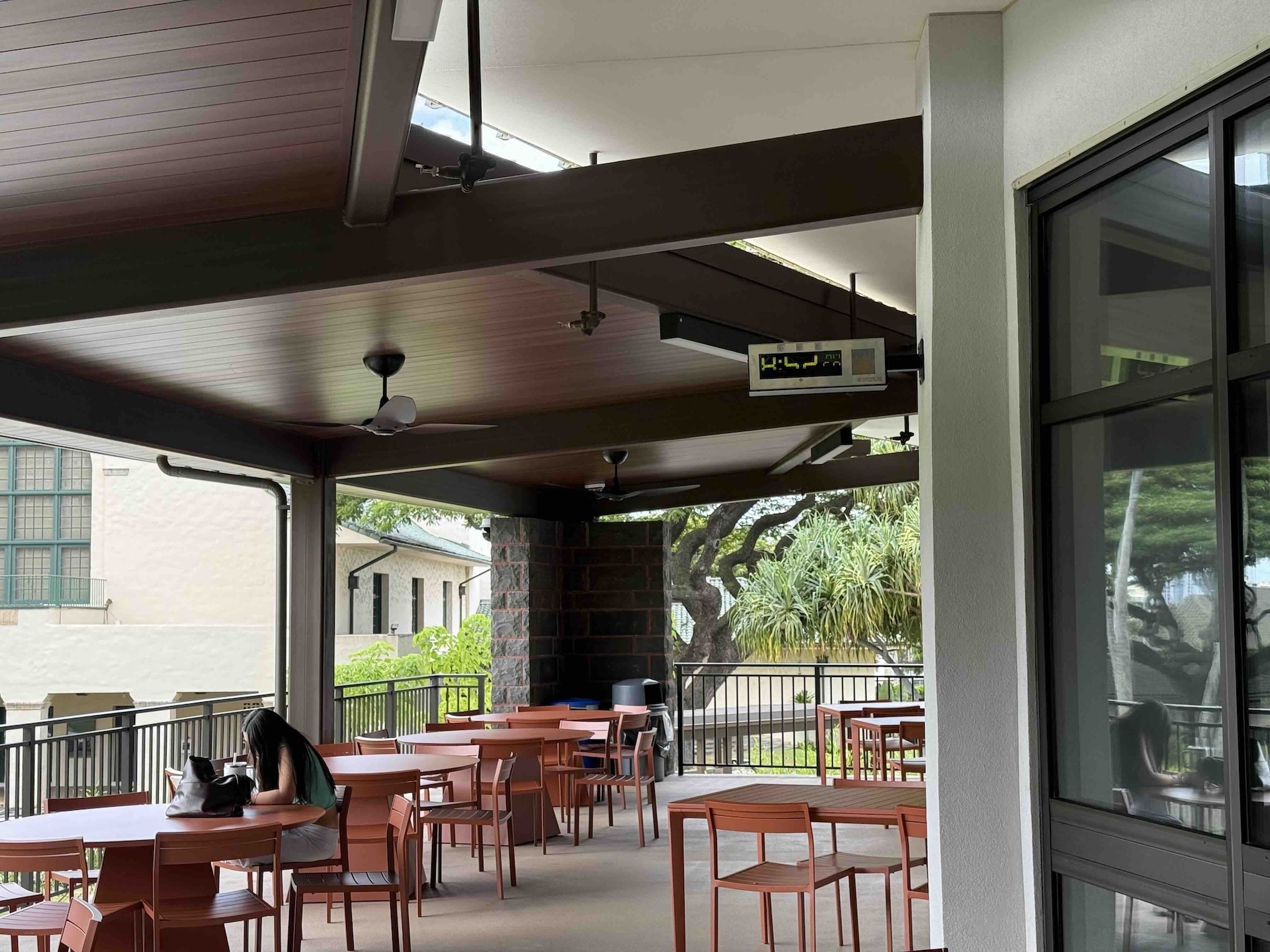 Indoor and outdoor spaces to study independently and work collaboratively were all part of the design planning for the Mary Kawena Pukui Learning Commons, which officially opened Tuesday, Aug. 11, 2026, on the first day of the 2026-27 school year. Photo by Kelsey Kukaua Medeiros