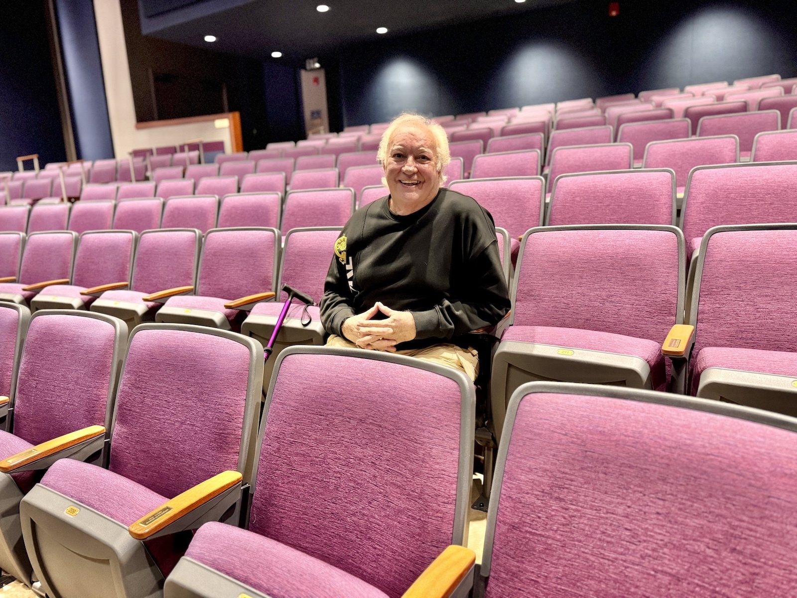 Rampage relaxes during a break at a rehearsal. Credit: Courtesy of Diamond Head Theatre.