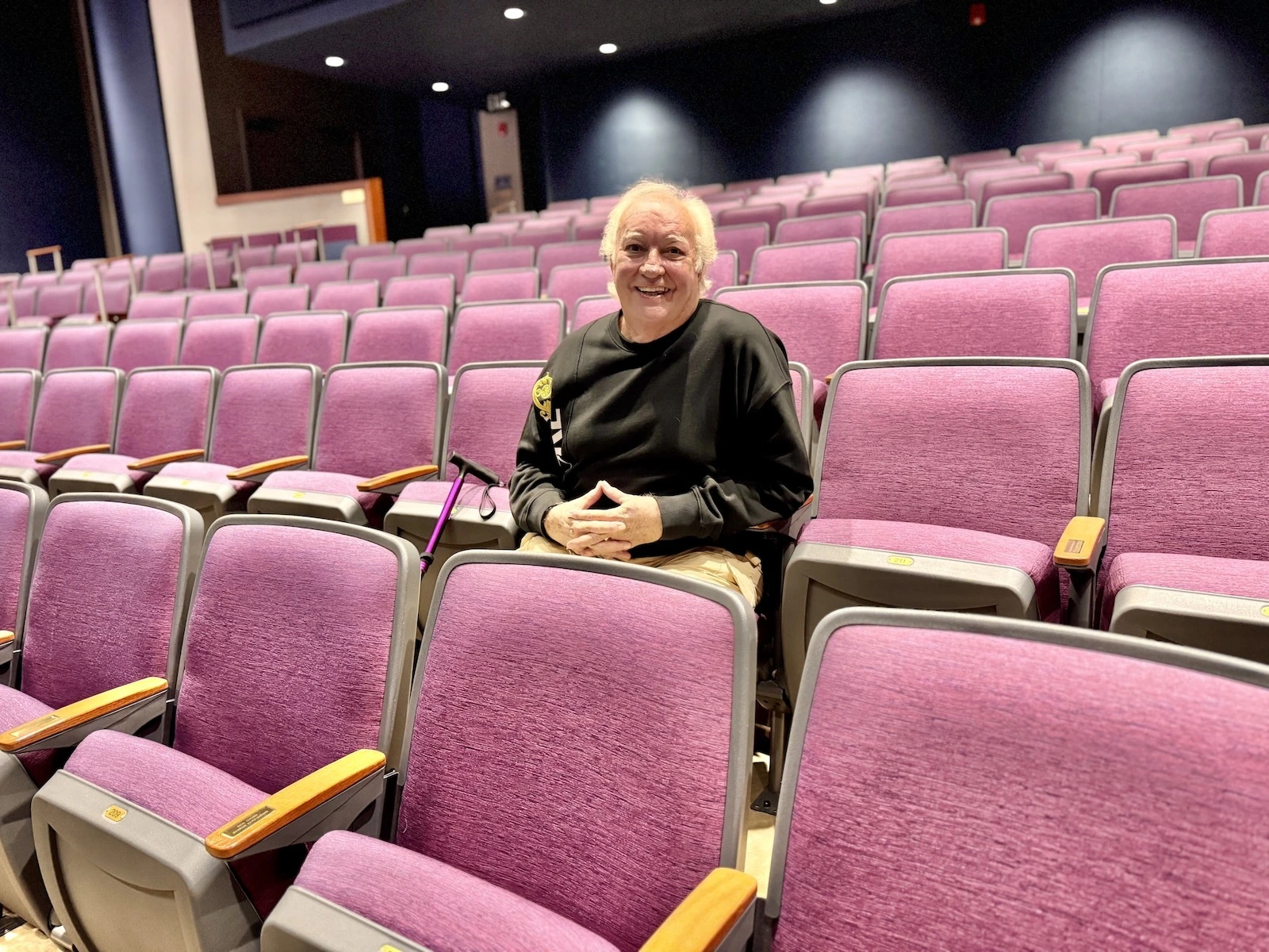 Rampage relaxes during a break at a rehearsal. Credit: Courtesy of Diamond Head Theatre.