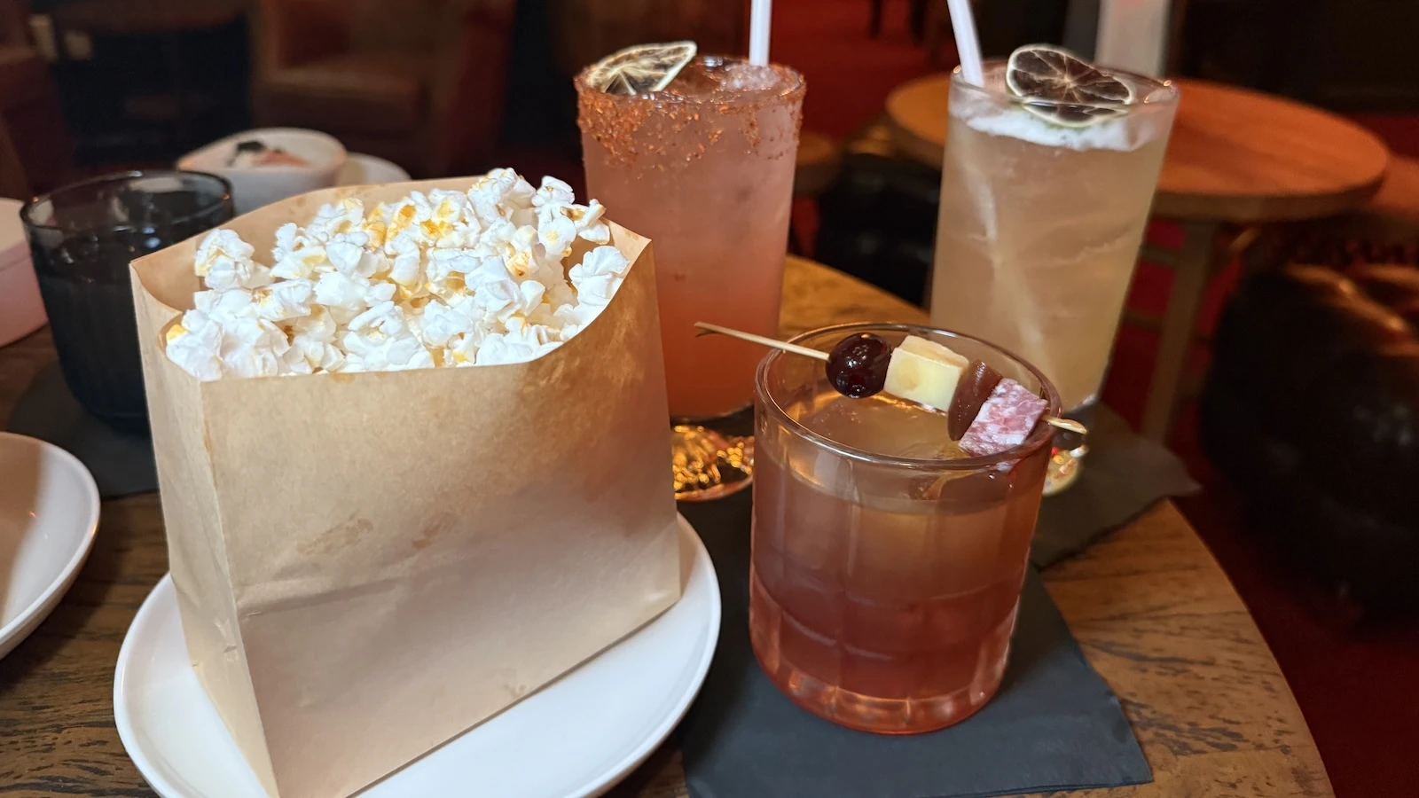 cocktails and popcorn