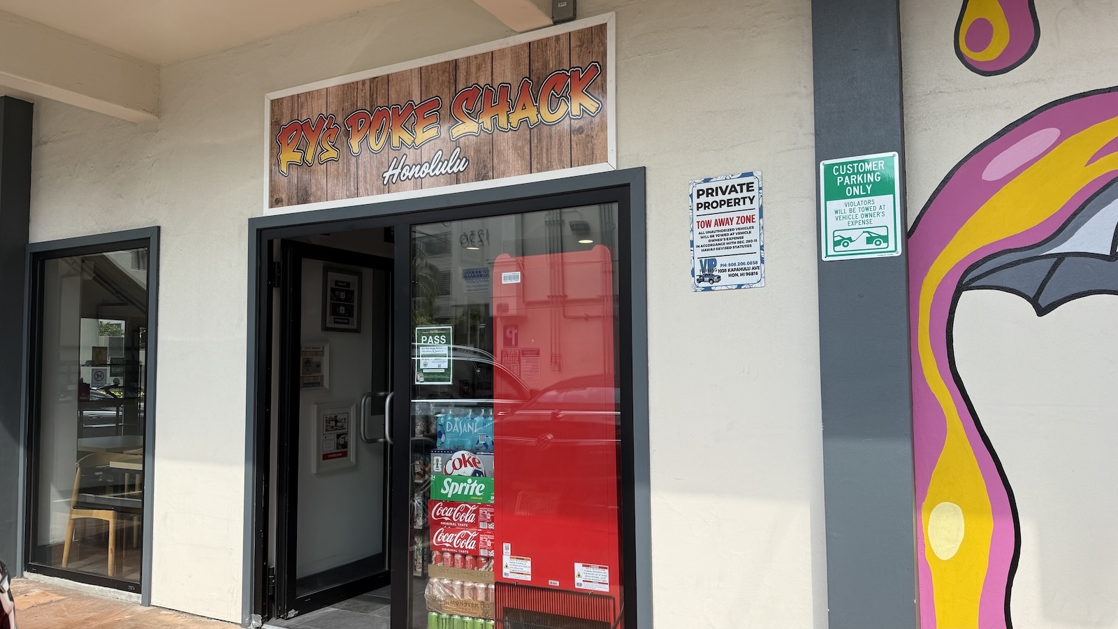 Ry's Poke Shack Honolulu sign