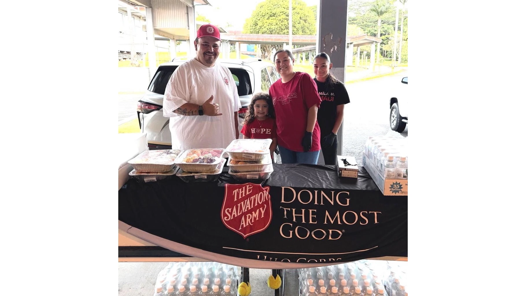This morning, The Salvation Army Hawaiian and Pacific Islands Division's Emergency Disaster Services teams provided breakfast to various shelters across Kaua‘i, Maui and Hawai‘i Island, including at Waiakea High School, where more than 400 evacuees were served. The National Weather Service’s tsunami advisory for Hawai‘i was canceled at 10 a.m. on July 30.