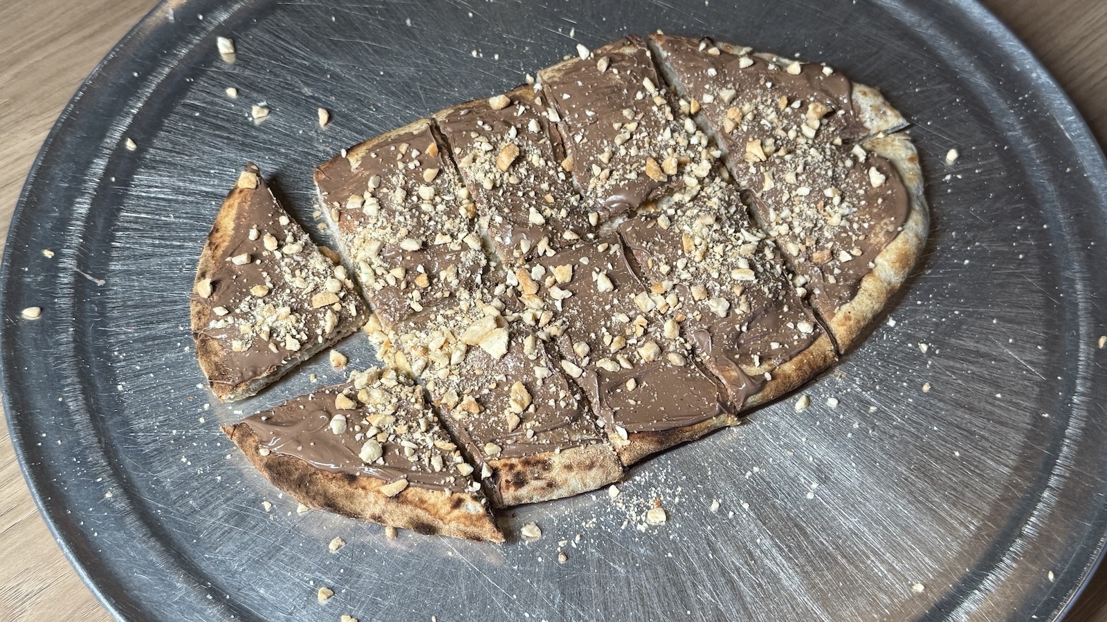hazelnut chocolate dessert pizza