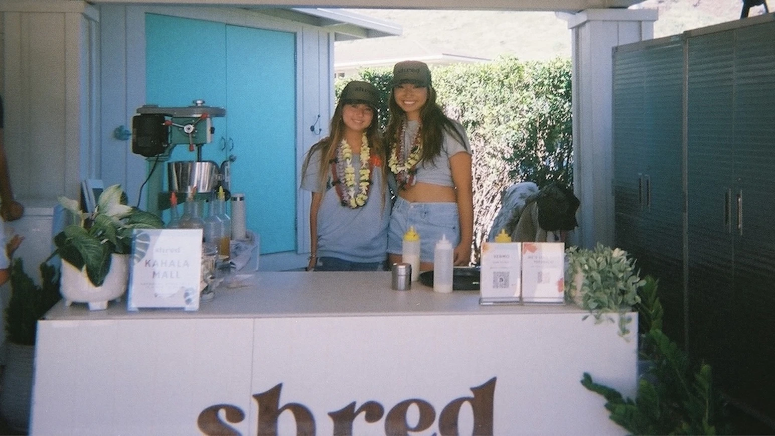 Cassidy Crowley and Genevieve Iida run Shred Shave Ice, while attending Punahou School. The pair is pictured here at the brandʻs recent pre-launch event.