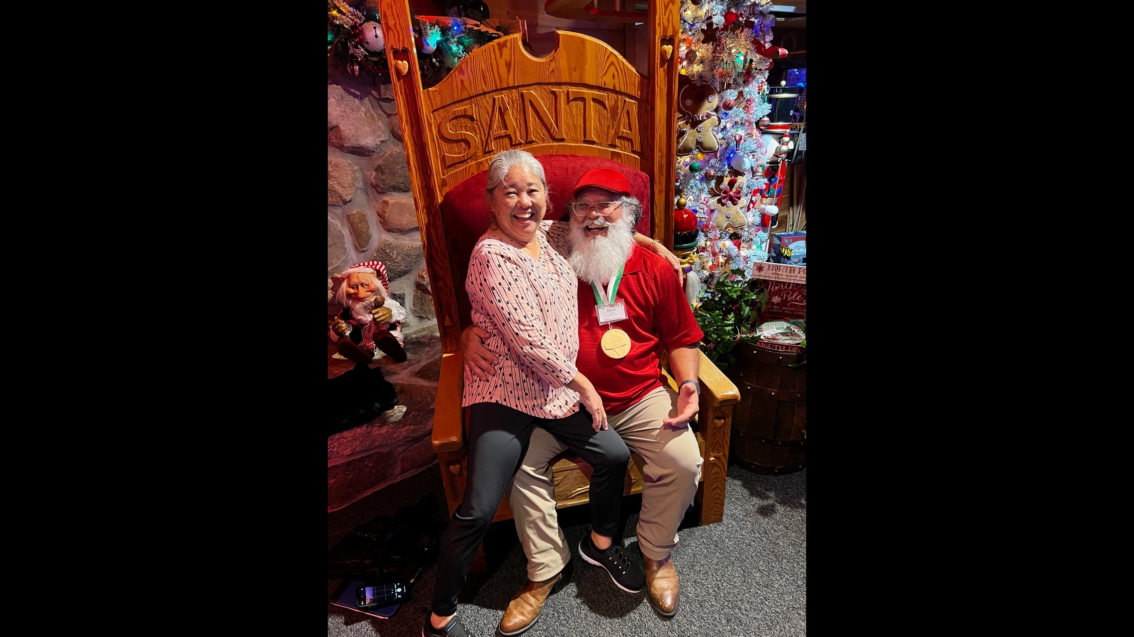 Butler and his wife, Liz, enjoyed their time at the Charles W. Howard Santa Claus School in 2023.