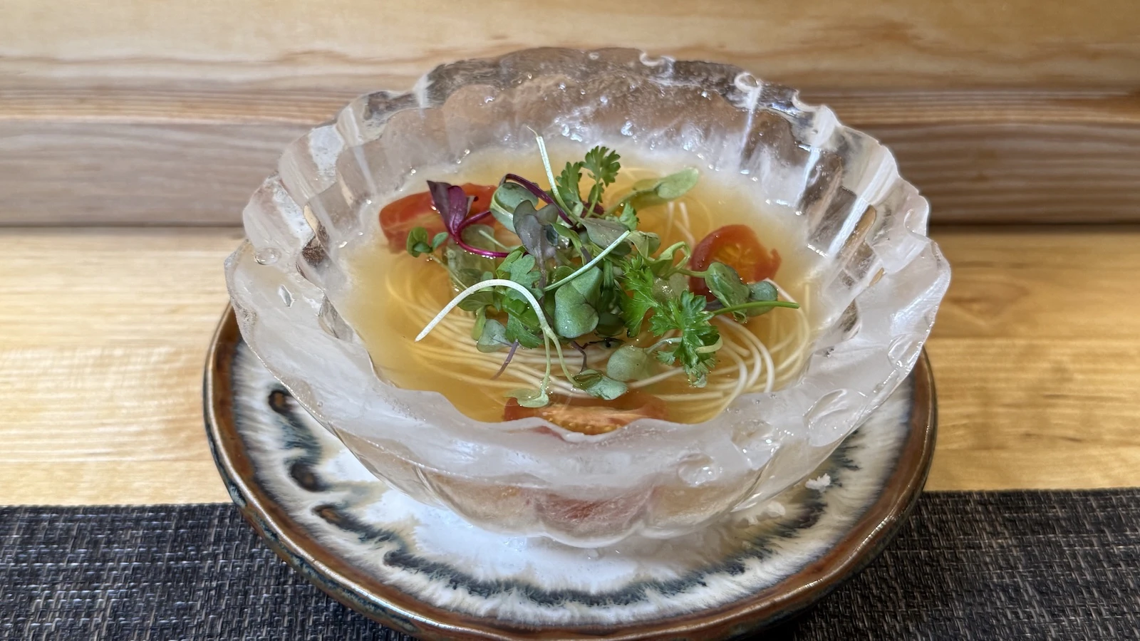 somen in an ice bowl