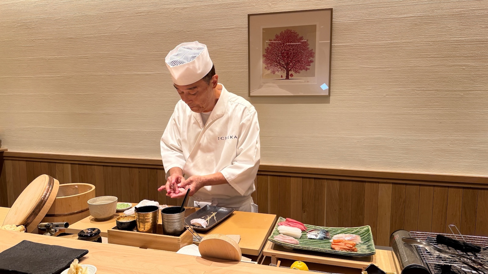 chef making sushi