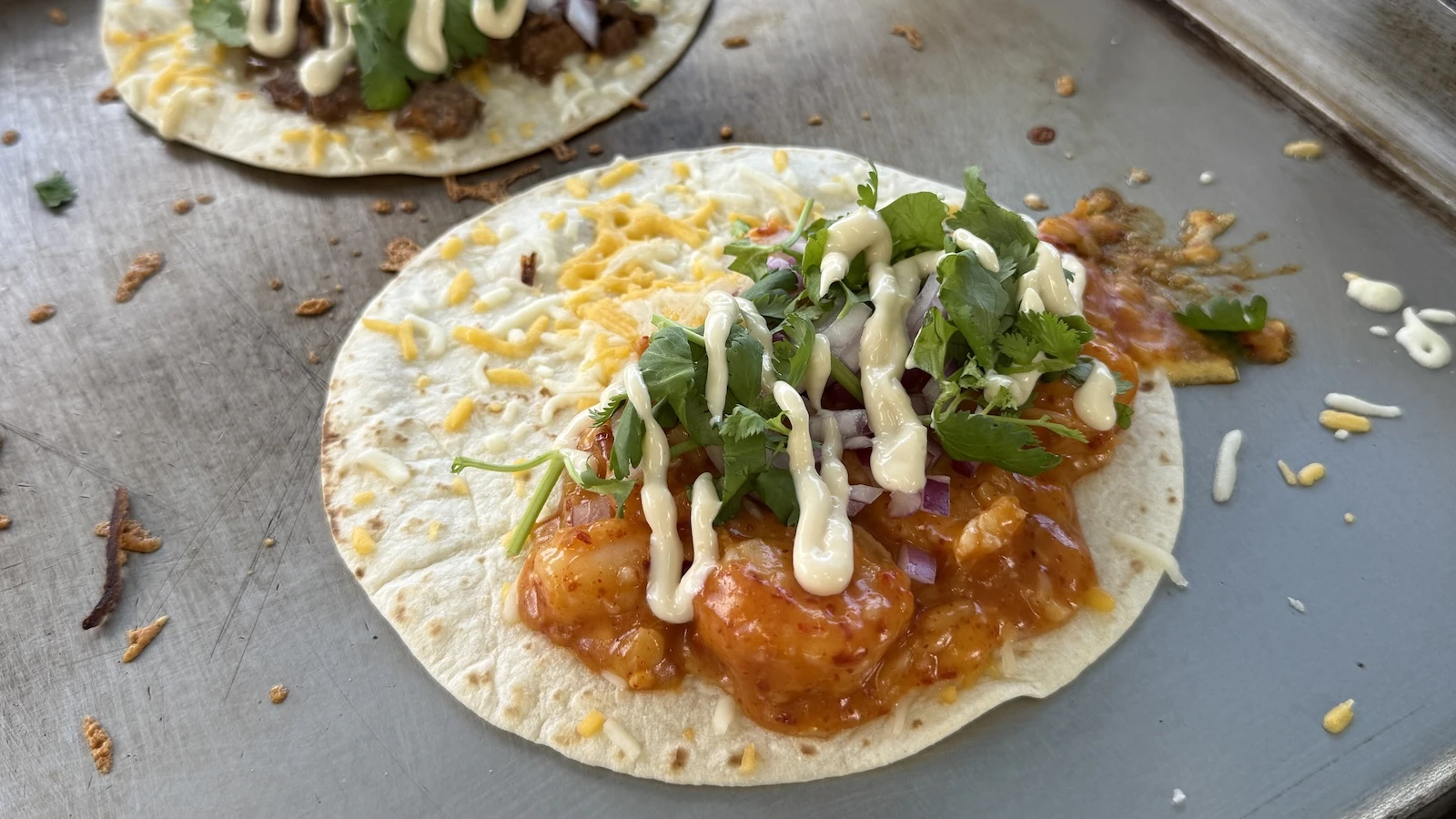 spicy garlic shrimp taco