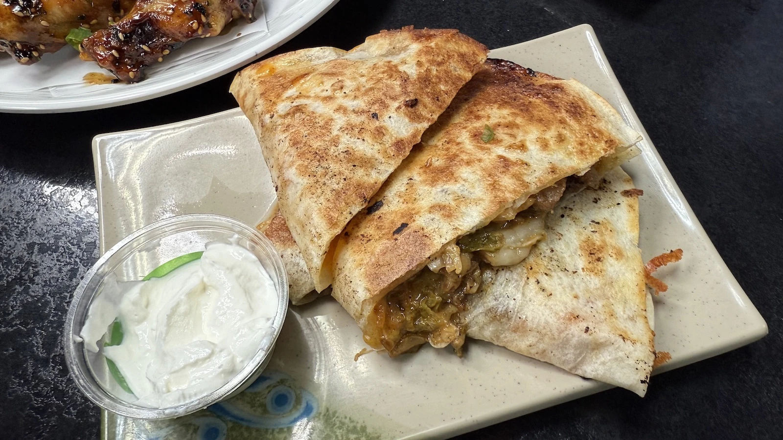 kalbi kimchi quesadillas