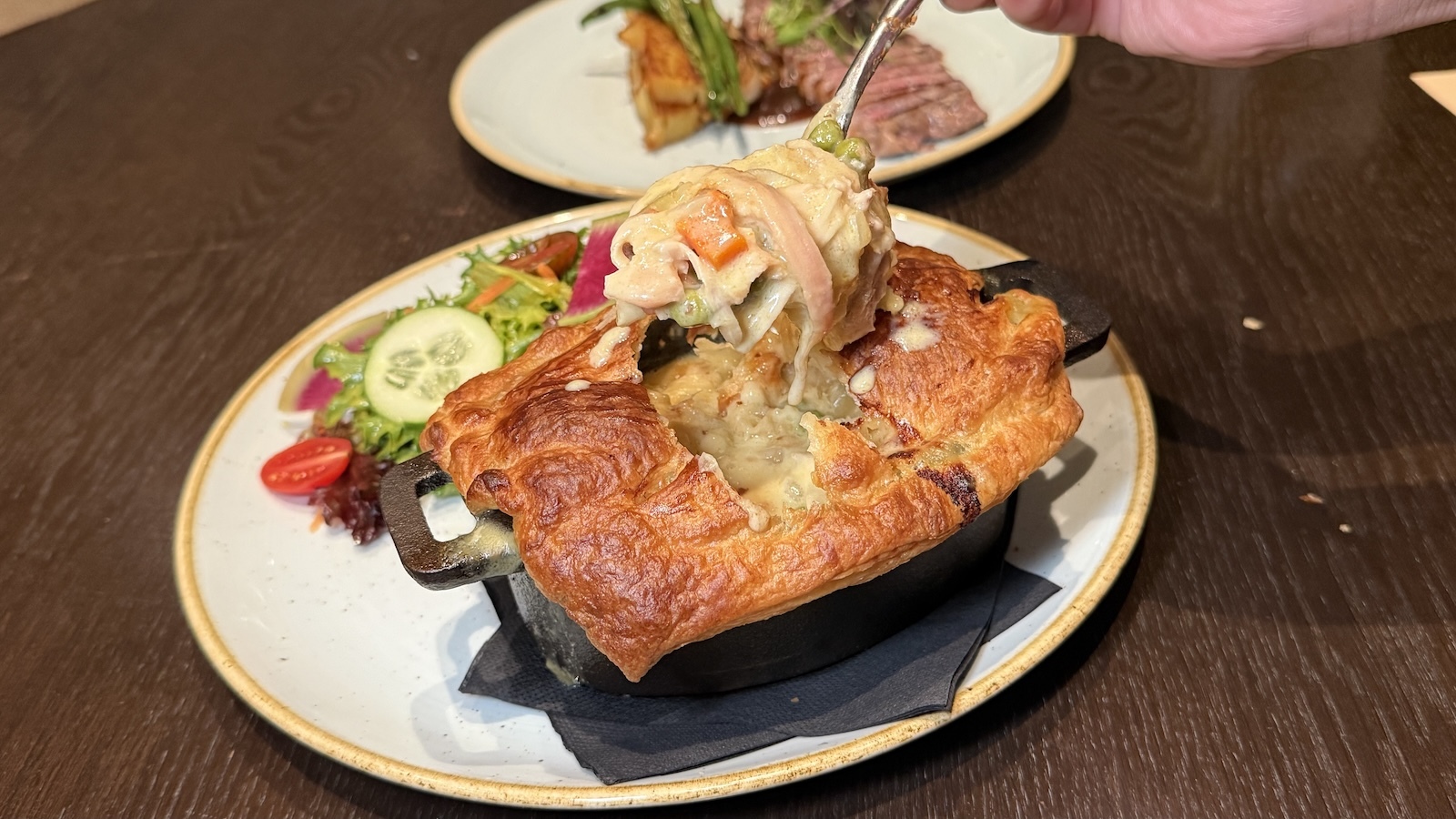 scoop of chicken pot pie