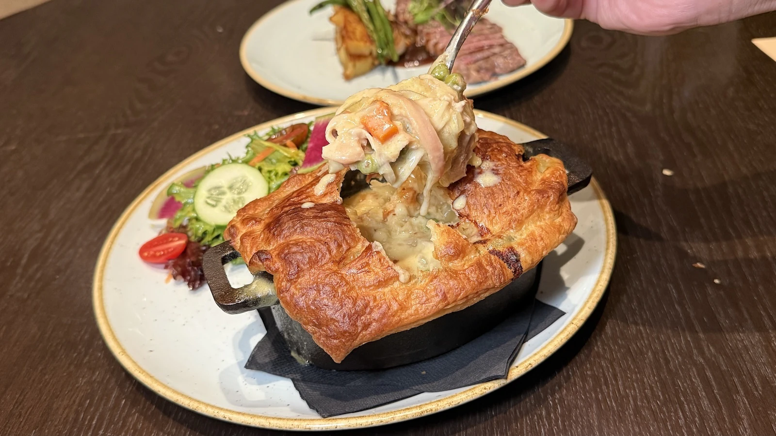 scoop of chicken pot pie