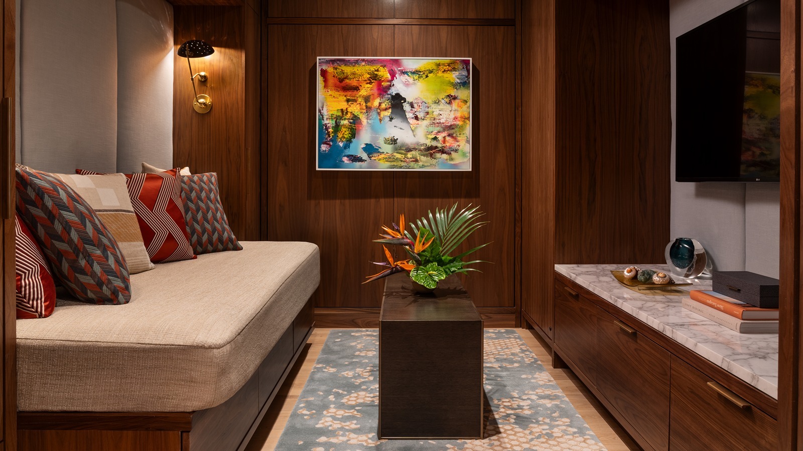 The Ritz-Carlton Residences, Waikiki Beach Penthouse media room.