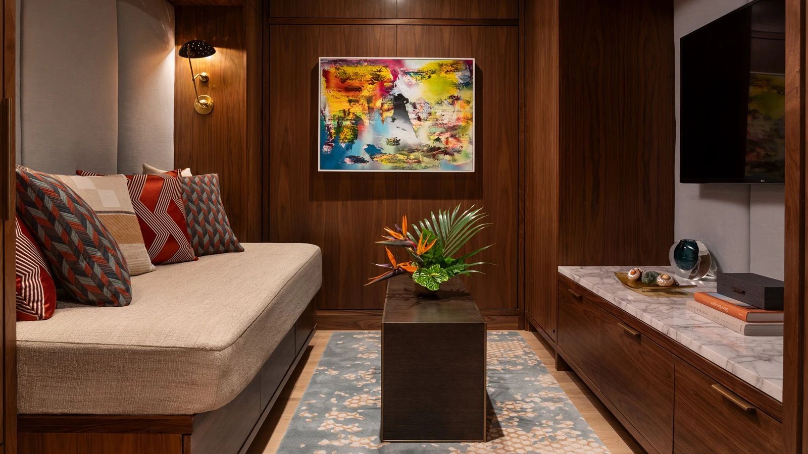 The Ritz-Carlton Residences, Waikiki Beach Penthouse media room.