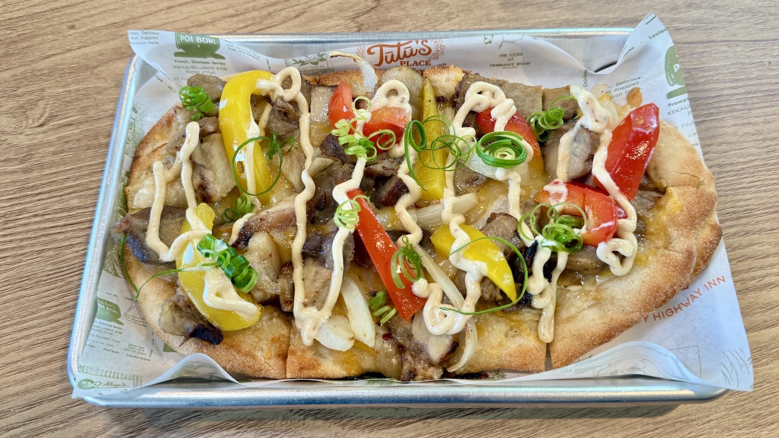 smoked meat and onion flatbread