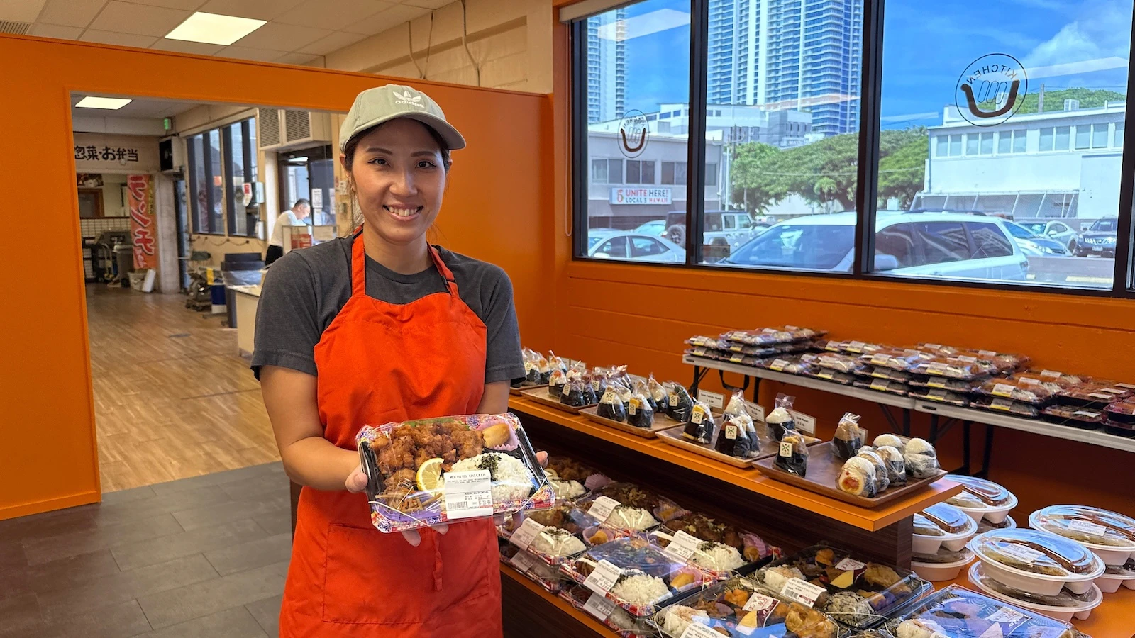 worker with bento