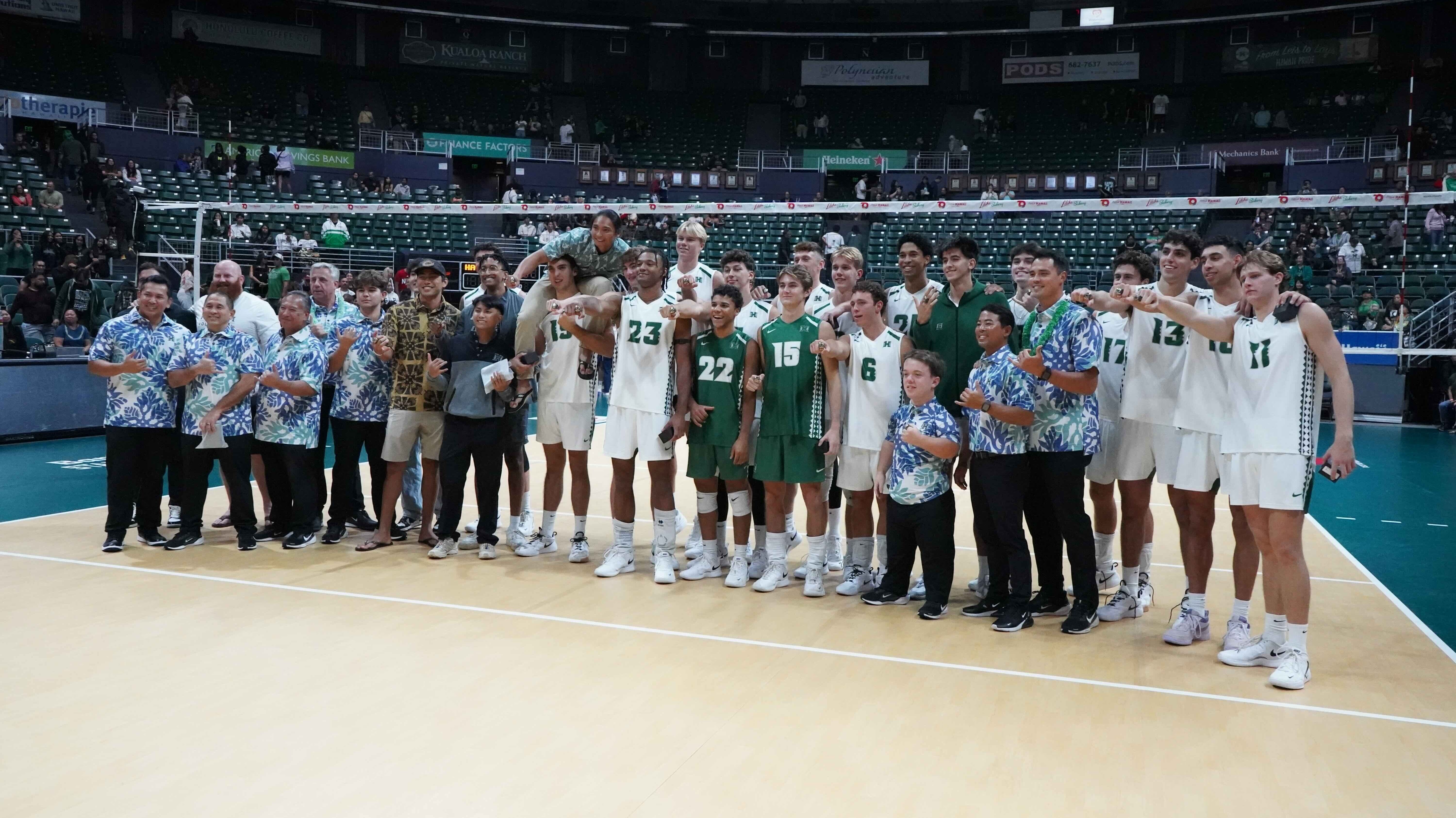 UH mens volleyball Big West rings 010426