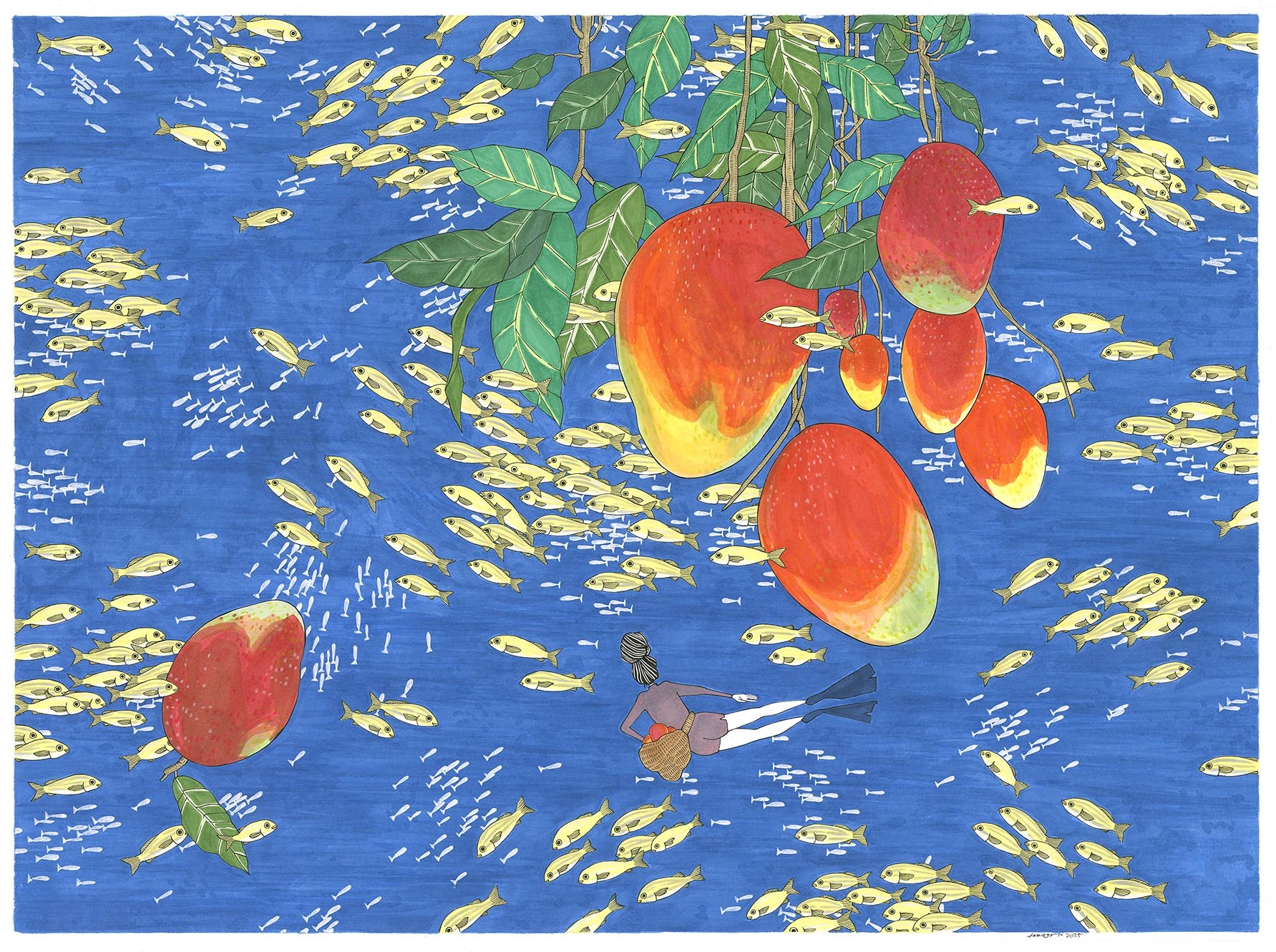 “Mango Season” is one of Kris Goto’s works on display at the Lo’i Gallery.