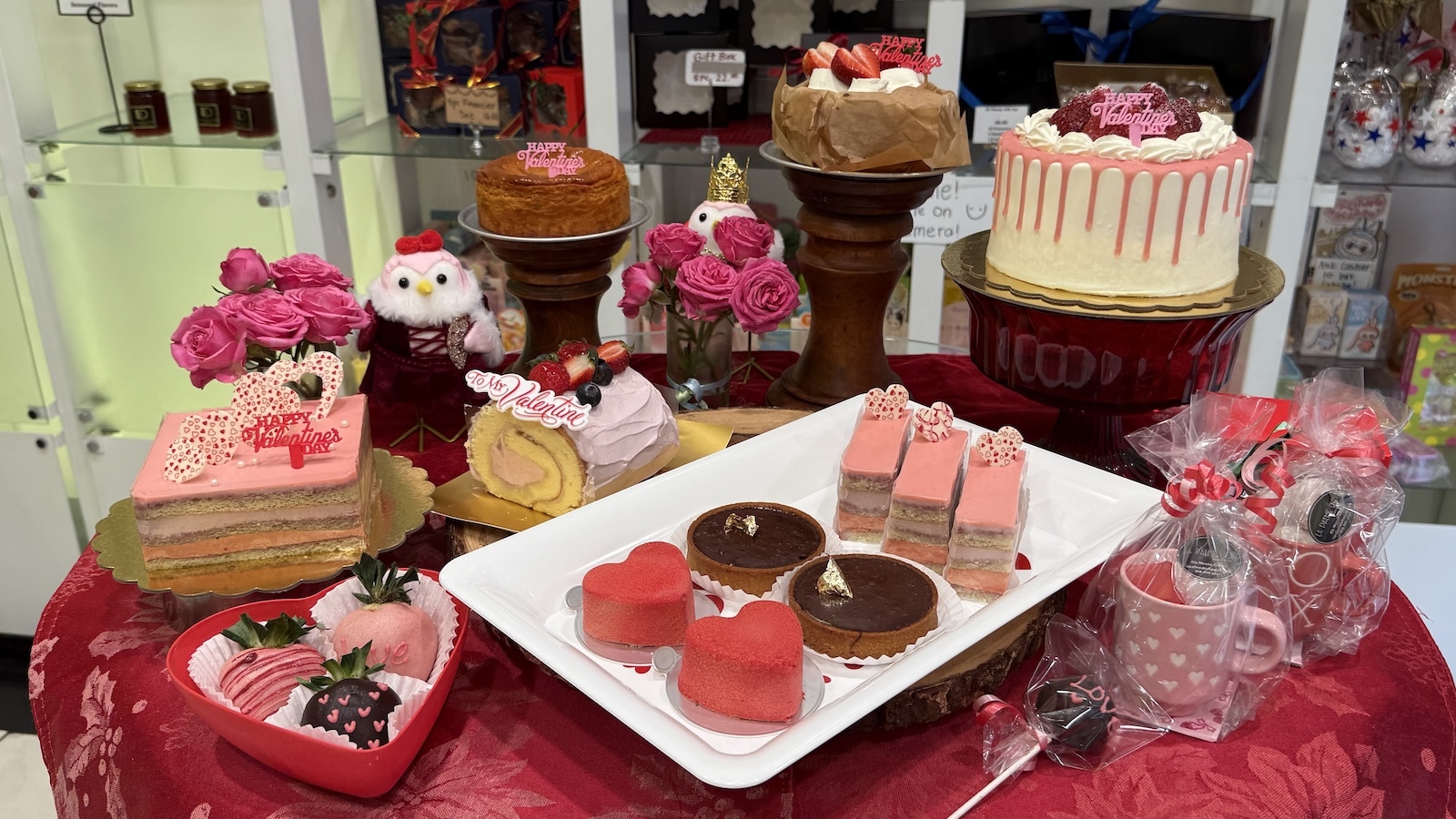 strawberry decorated desserts