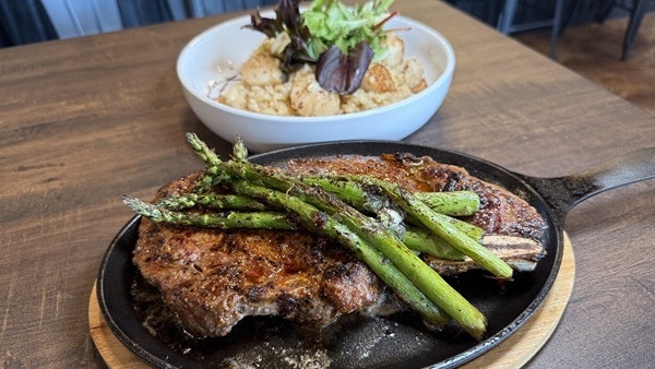 rib-eye and risotto