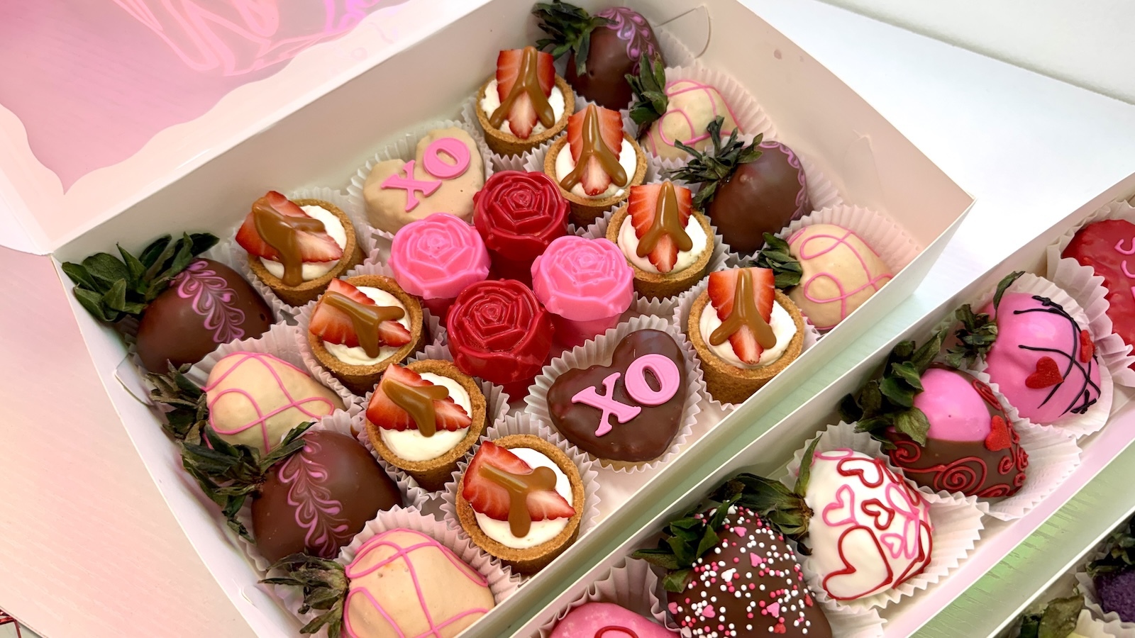 box of dipped strawberries