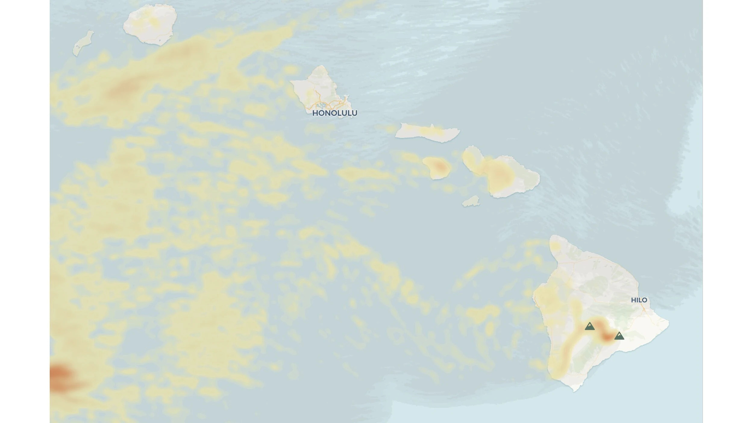 Screen shot of UH Mānoa Vog Measurement and Prediction project (VMAP) at noon, April 4, 2025