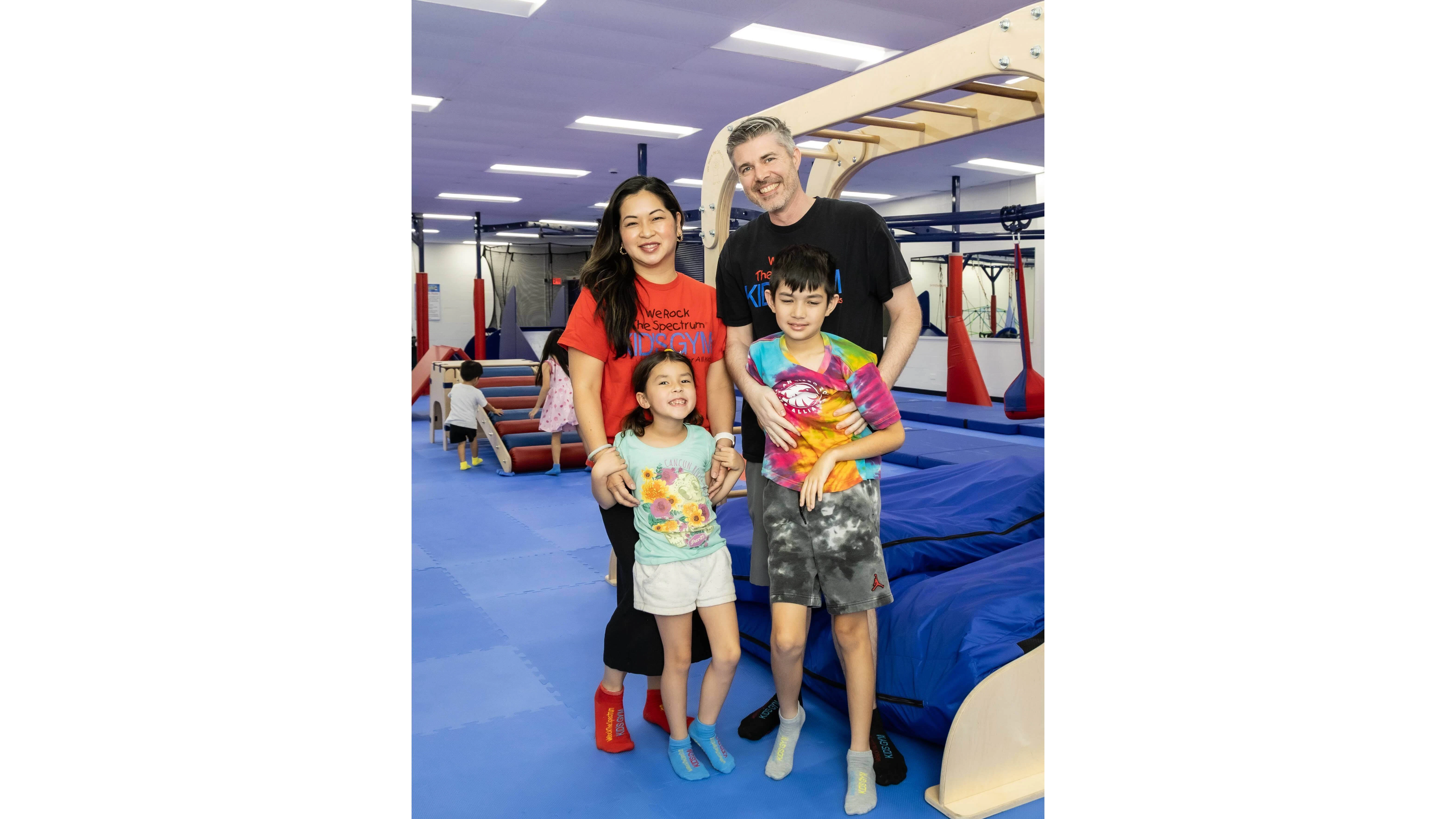 The Ross ʻohana pictured at We Rock the Spectrum Honolulu. The kids gym, which opened in November, is located at 820 S. Beretania St., Suite 202, Honolulu.