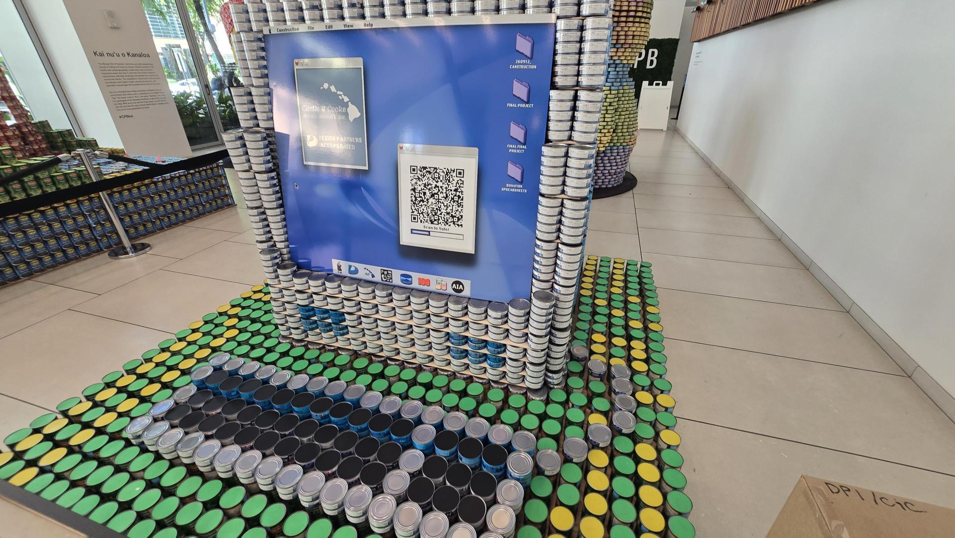 A 2026 CANstruction sculpture. Photo by Stephanie Salmons.