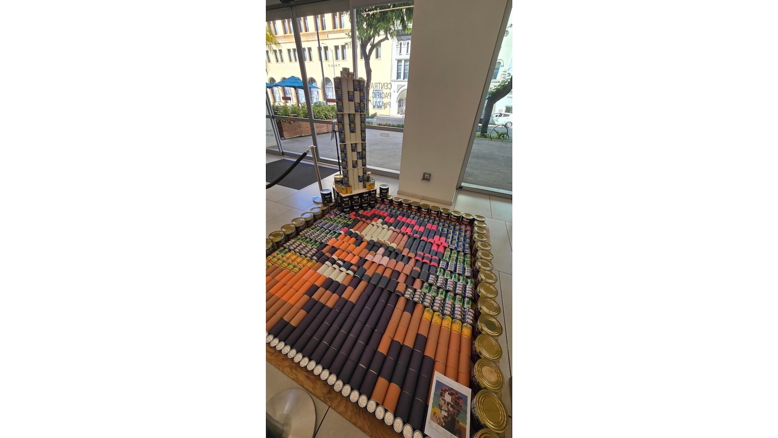 A 2026 CANstruction sculpture. Photo by Stephanie Salmons.