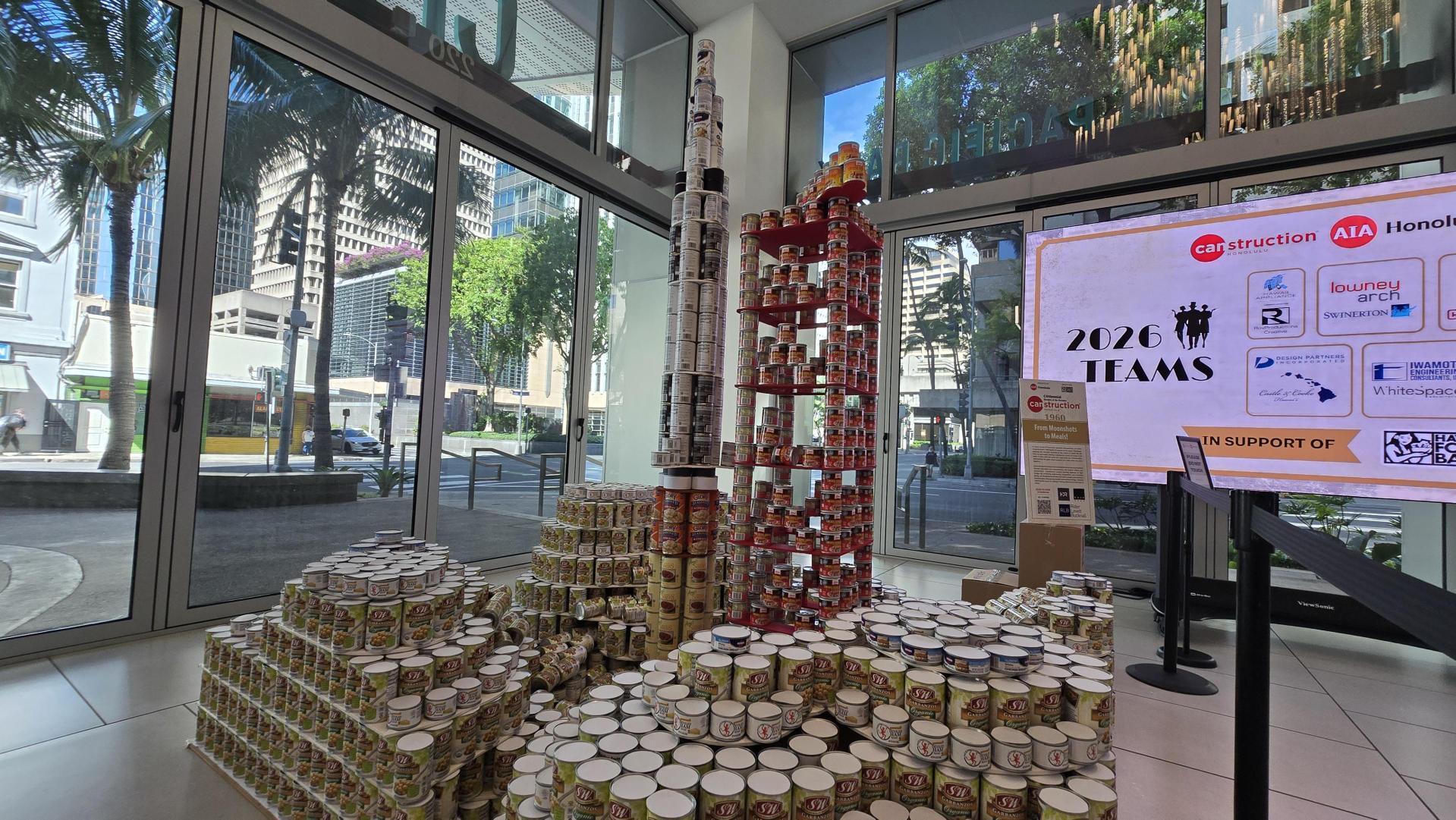 A 2026 CANstruction sculpture. Photo by Stephanie Salmons.