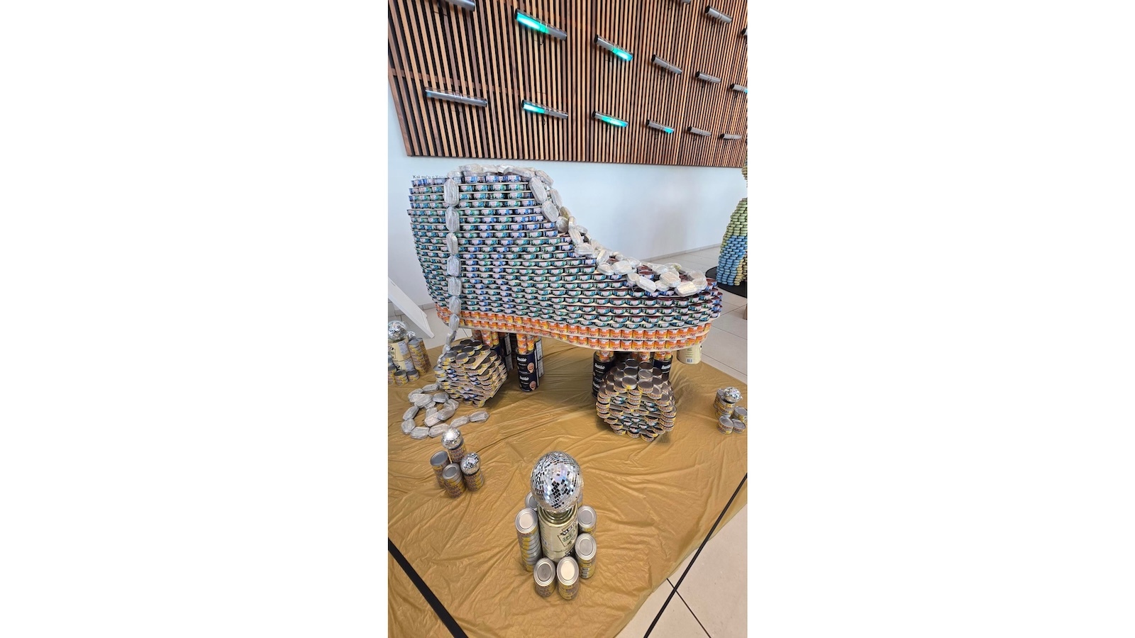A 2026 CANstruction sculpture. Photo by Stephanie Salmons.