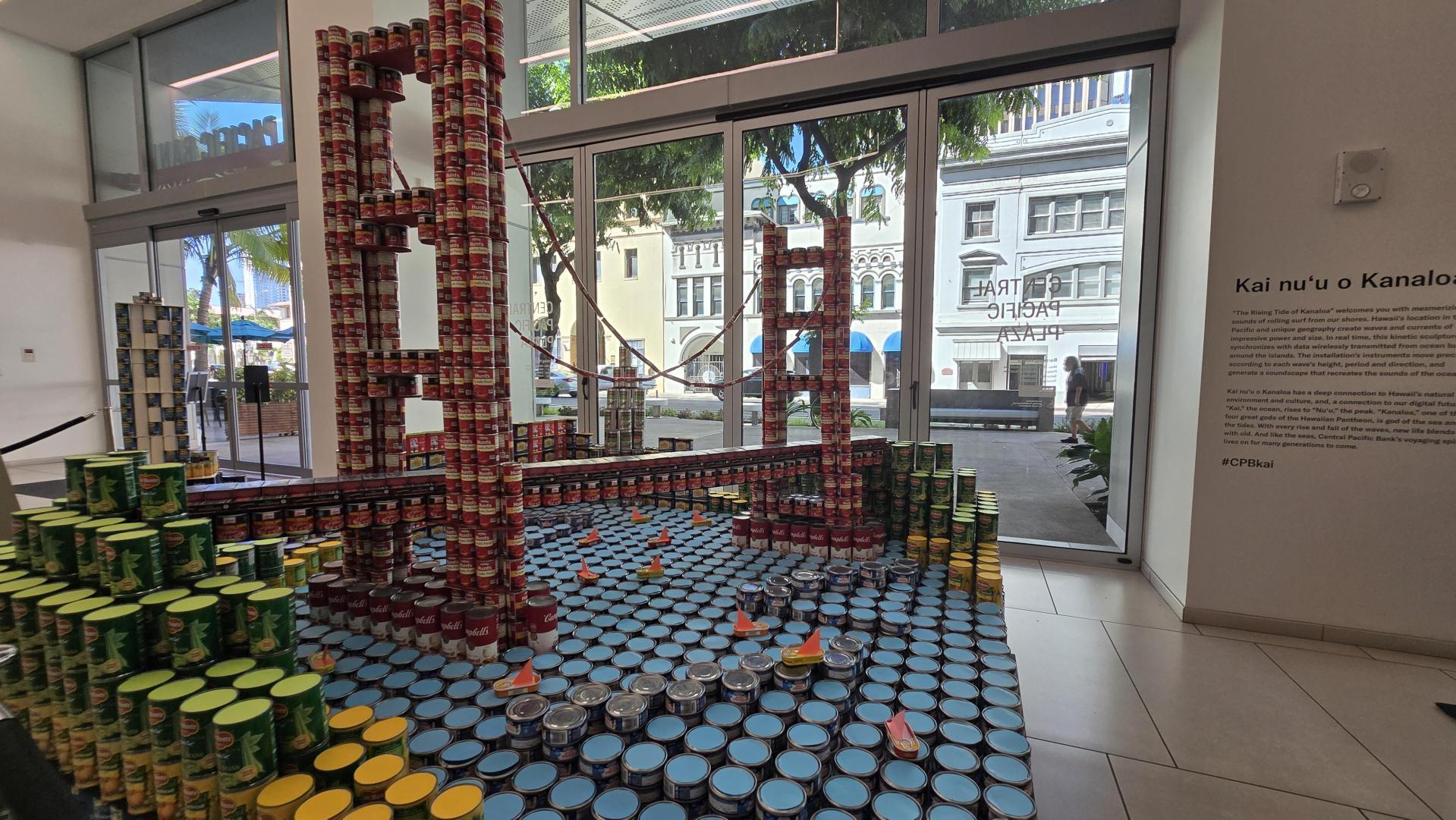 A 2026 CANstruction sculpture. Photo by Stephanie Salmons.