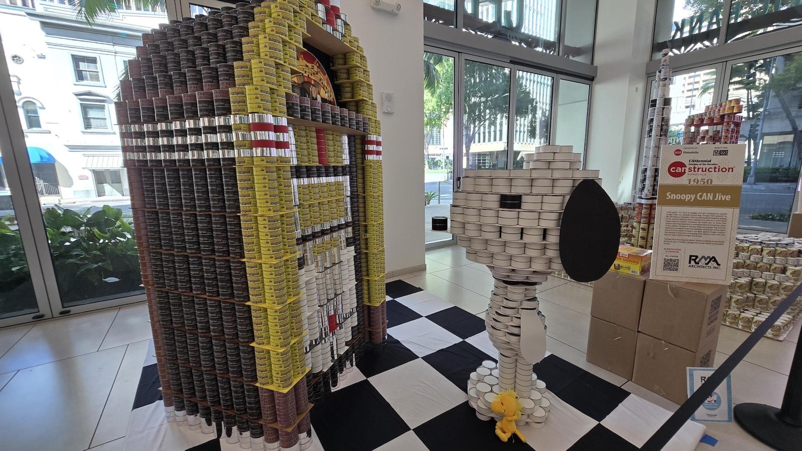 A 2026 CANstruction sculpture.