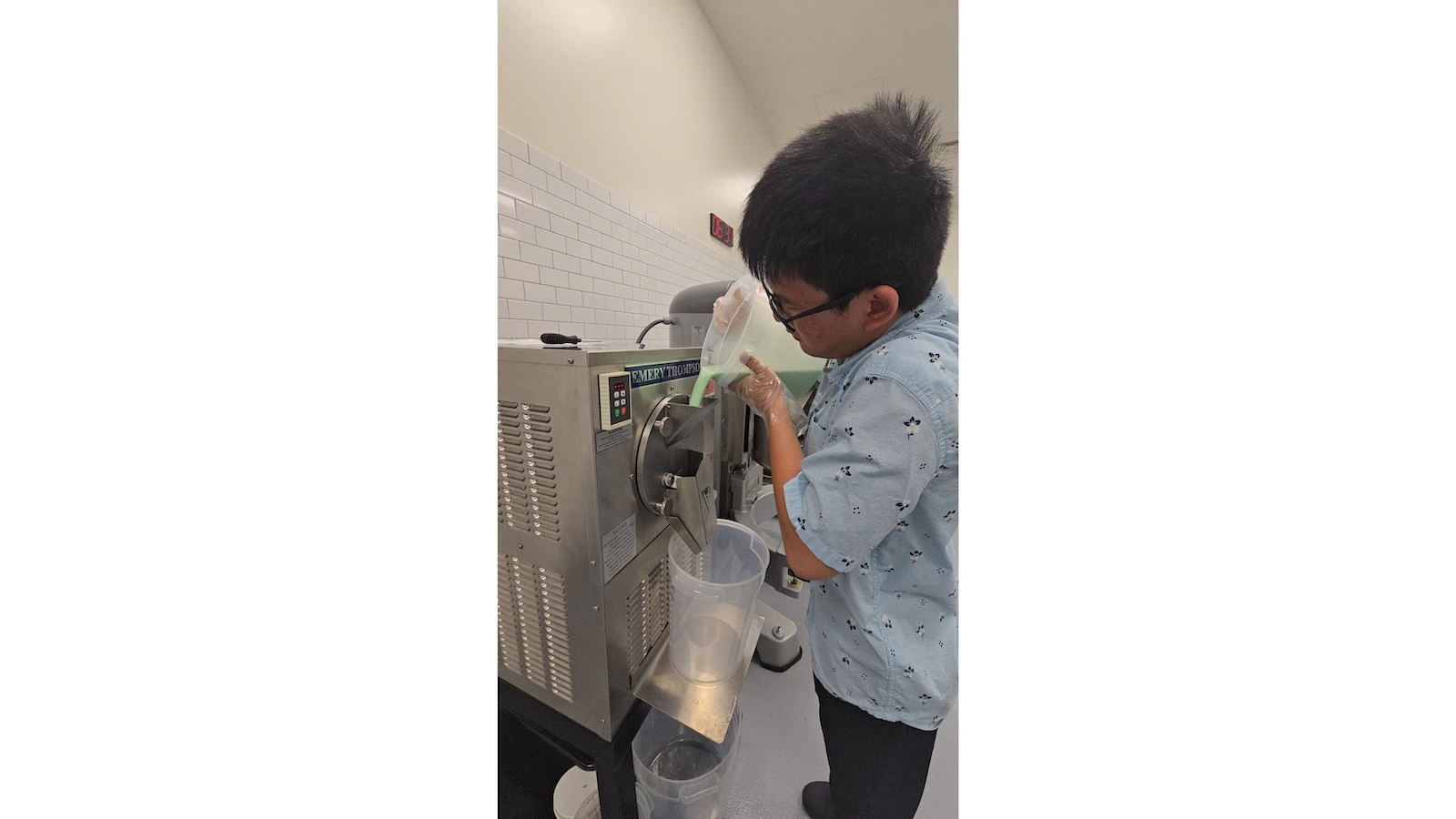 Kenny Tsuru works on a batch of his Melono ice cream Feb. 18 at the Wahiawā Value-Added Product Development Center. The young entrepreneur has just turned 18 and is the youngest participant in the history of the ‘Āina to Mākeke food business program.