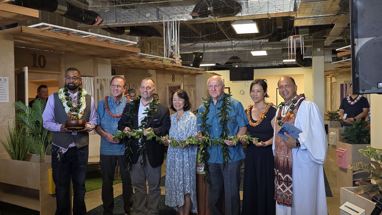 A blessing ceremony was held Thursday, Feb. 27, at the new Kumu Ola Hou Iwilei Transitional Shelter.