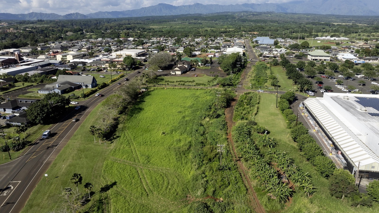 An aerial view of the property.