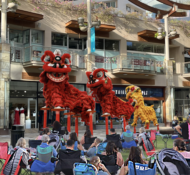Waikīkī Beach Walk will host lion dancers on Saturday, Feb. 21.