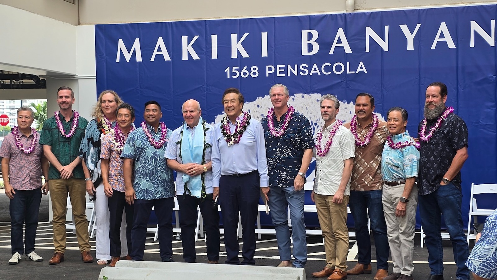 A crowd gathered Saturday, May 16, for the opening of Makiki Banyan, a new 90-unit affordable rental development on Pensacola Street.