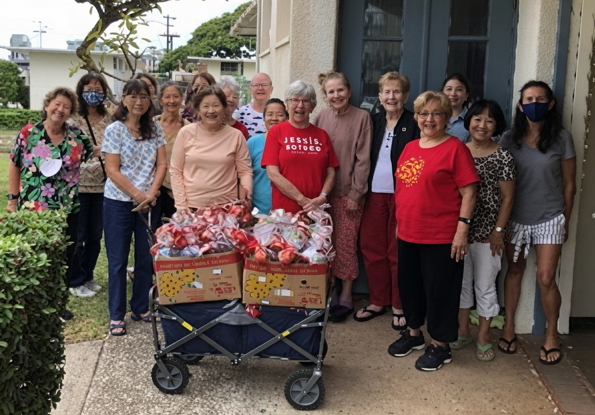 Volunteers from the church started Tidings of Joy in 2013, where they package and distribute fruit baskets to invite neighbors to join them in various activities during the Christmas and Easter holidays.