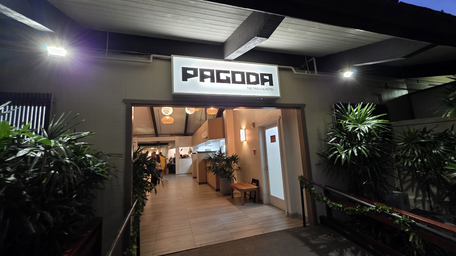 The entrance to the Pagoda Hotel