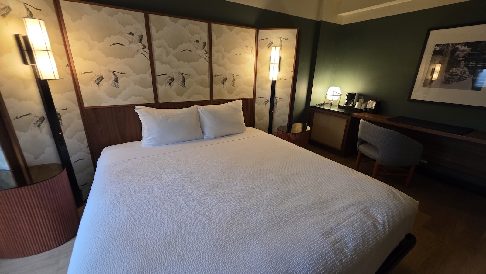 One of the refreshed guest rooms at the Pagoda Hotel.