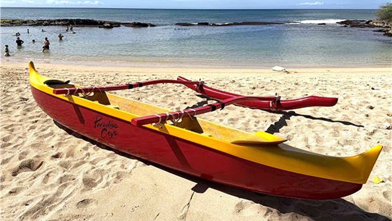 Outrigger canoes are among the items for auction from Paradise Cove Lū‘au.