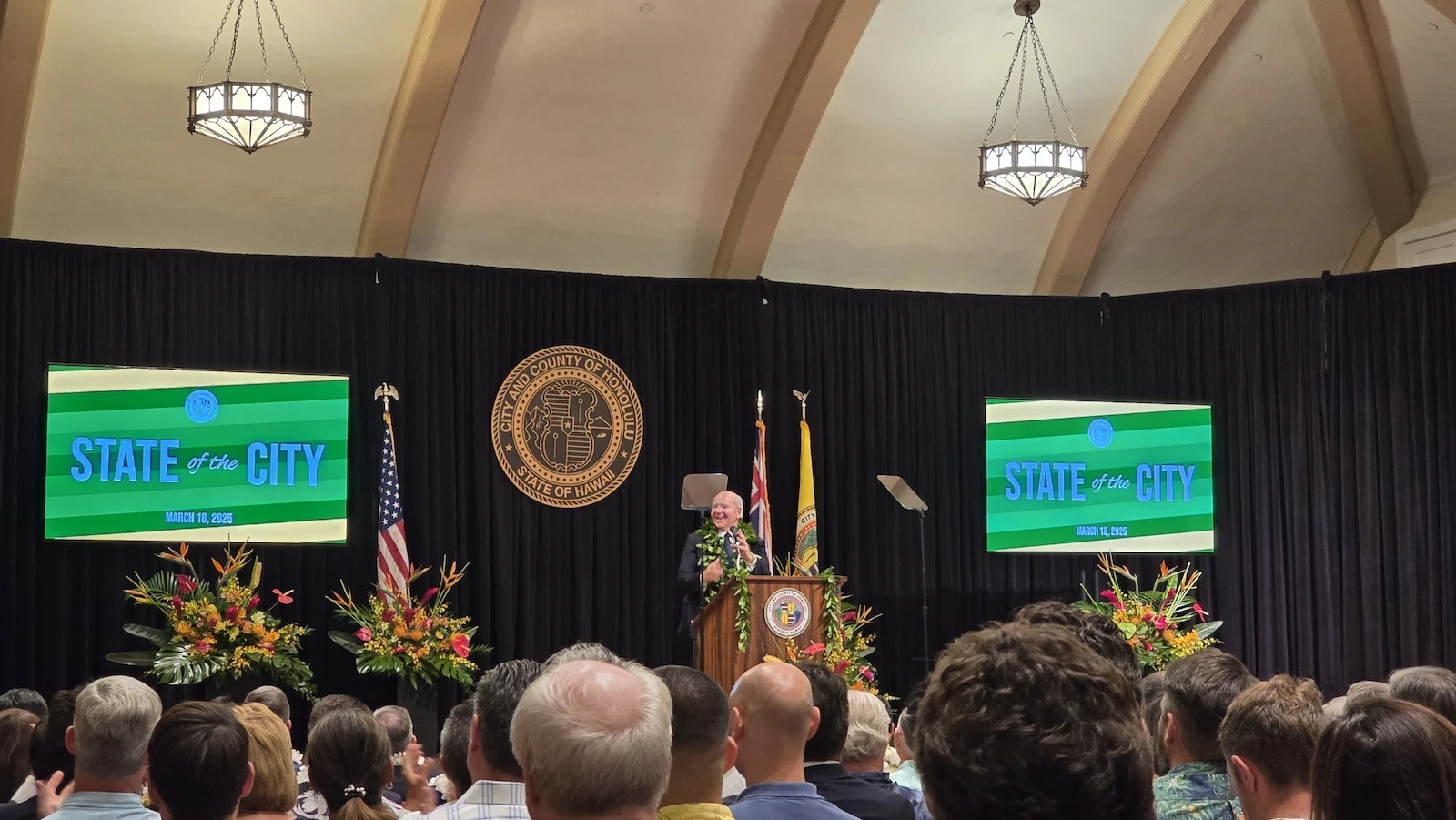 Honolulu Mayor Rick Blangiardi delivered his 2025 State of the City address on Tuesday, March 18.