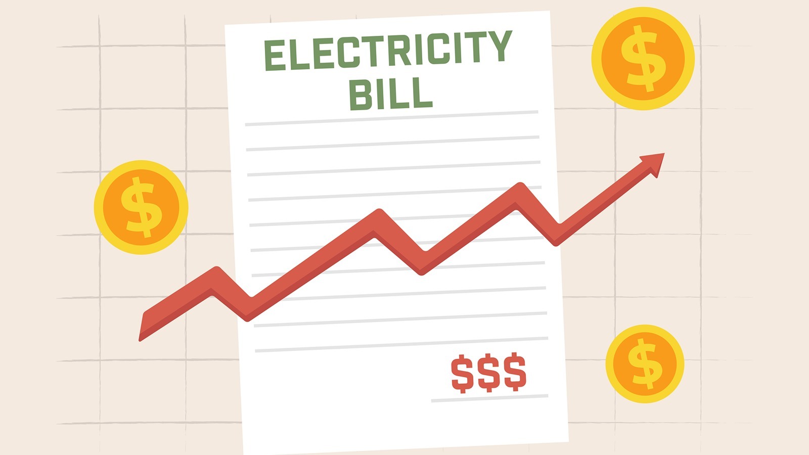 An illustration of rising electric prices