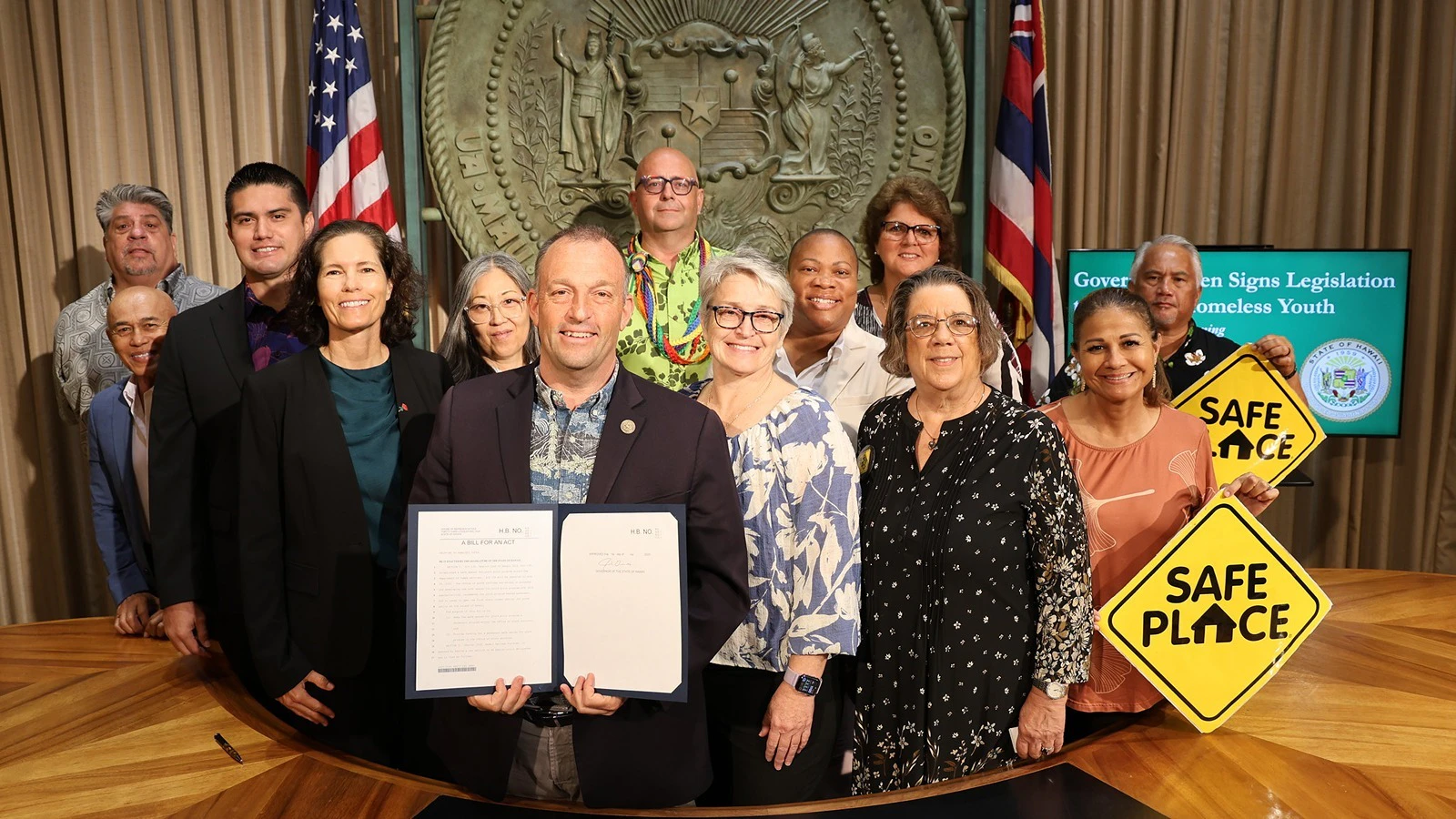 Legislation signed July 7 by Gov. Josh Green establishes within the Office of Youth Services a Safe Spaces for Youth program in each county for youth and young adults who are experiencing, or at the risk of, homelessness.