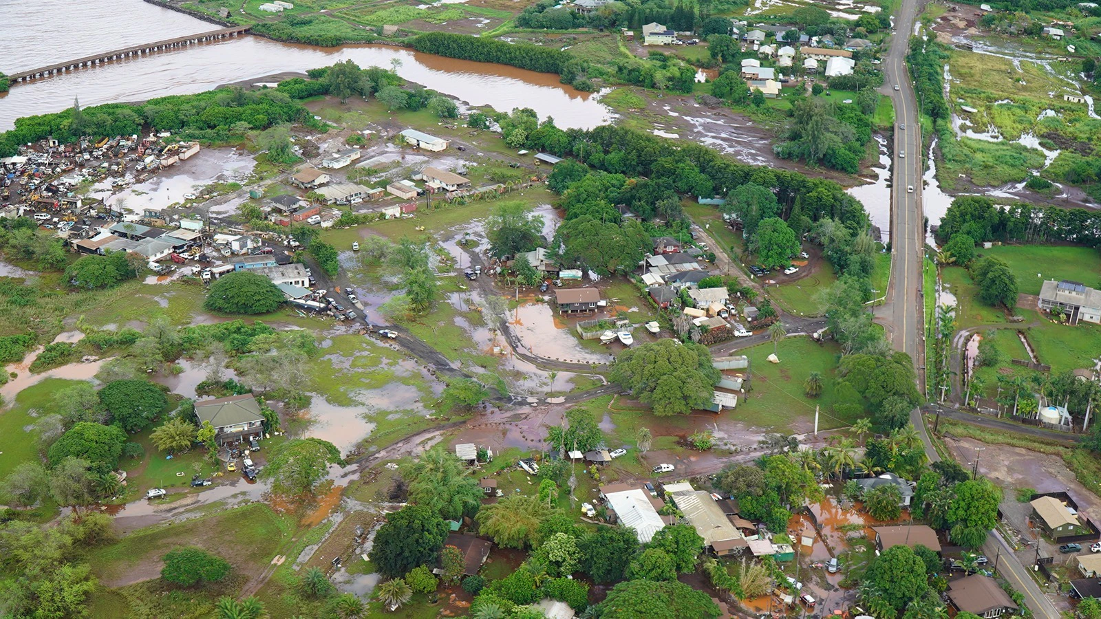Photo of the Waialua area, seen from a Honolulu Fire Department helicopter Saturday, March 21.