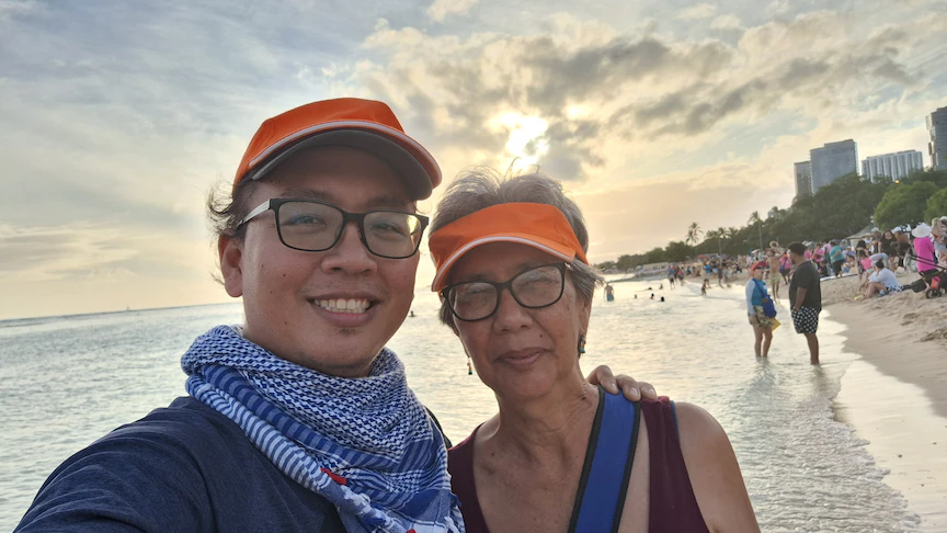 Jacob Kam, left, and his mother, Betty Lou Kam, are returning volunteers who help bring Shinnyo Lantern Floating Hawaiʻi to life.