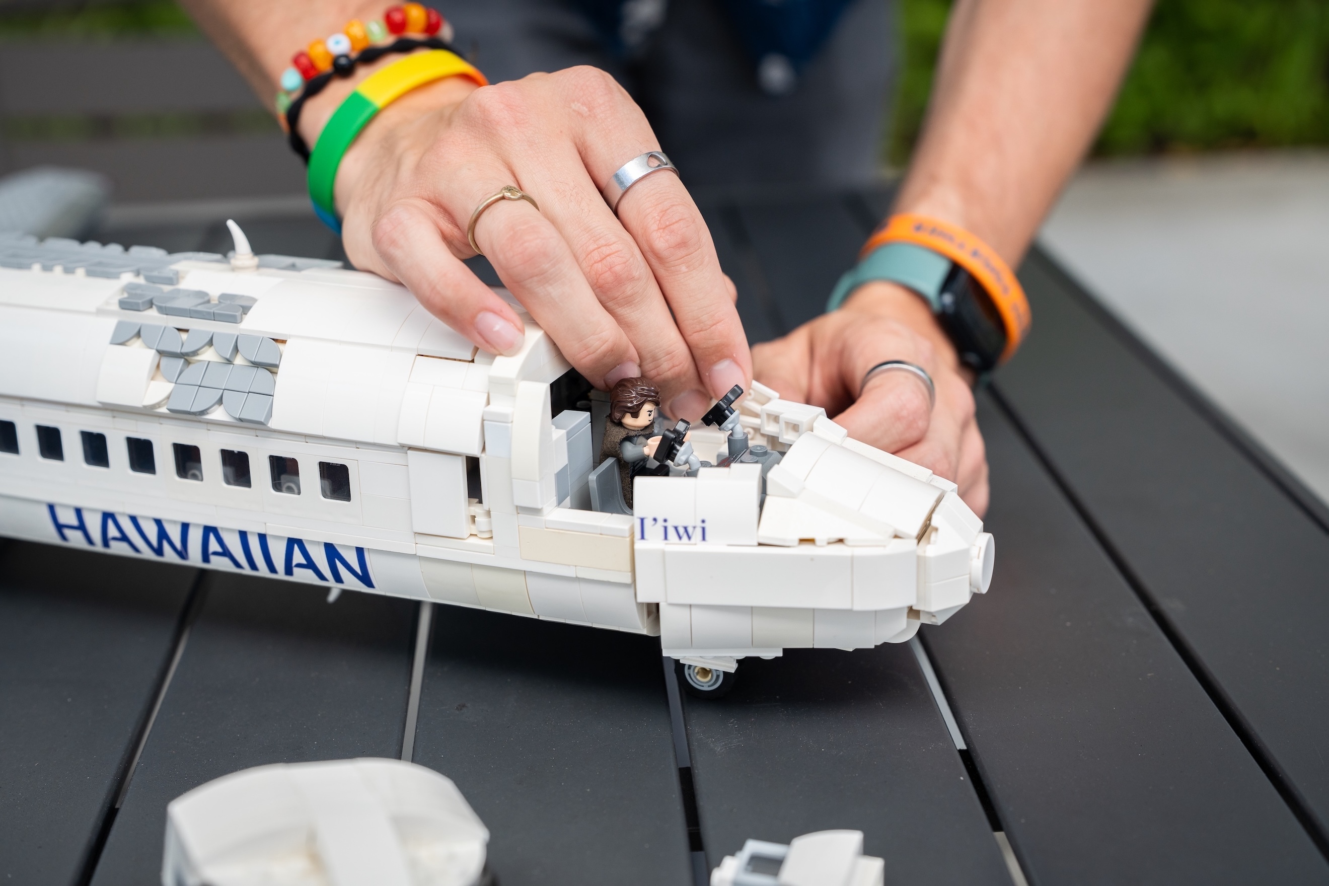 Building five custom-built aircraft models for the special exhibit “Aloha Bricks '26: Stories of Hawaiʻi" took at least 180 hours.