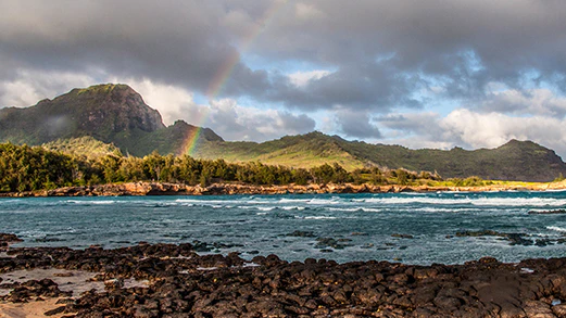 An image of a Hawaiian island.