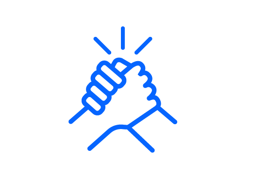 An icon that represents A collaborative, supportive team